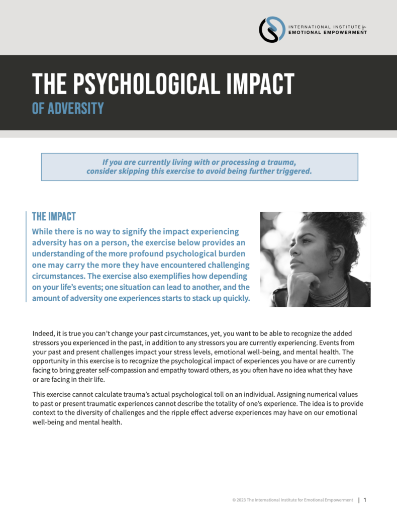 Step 3: Exercise: Psychological Impact Of Adversity - International ...